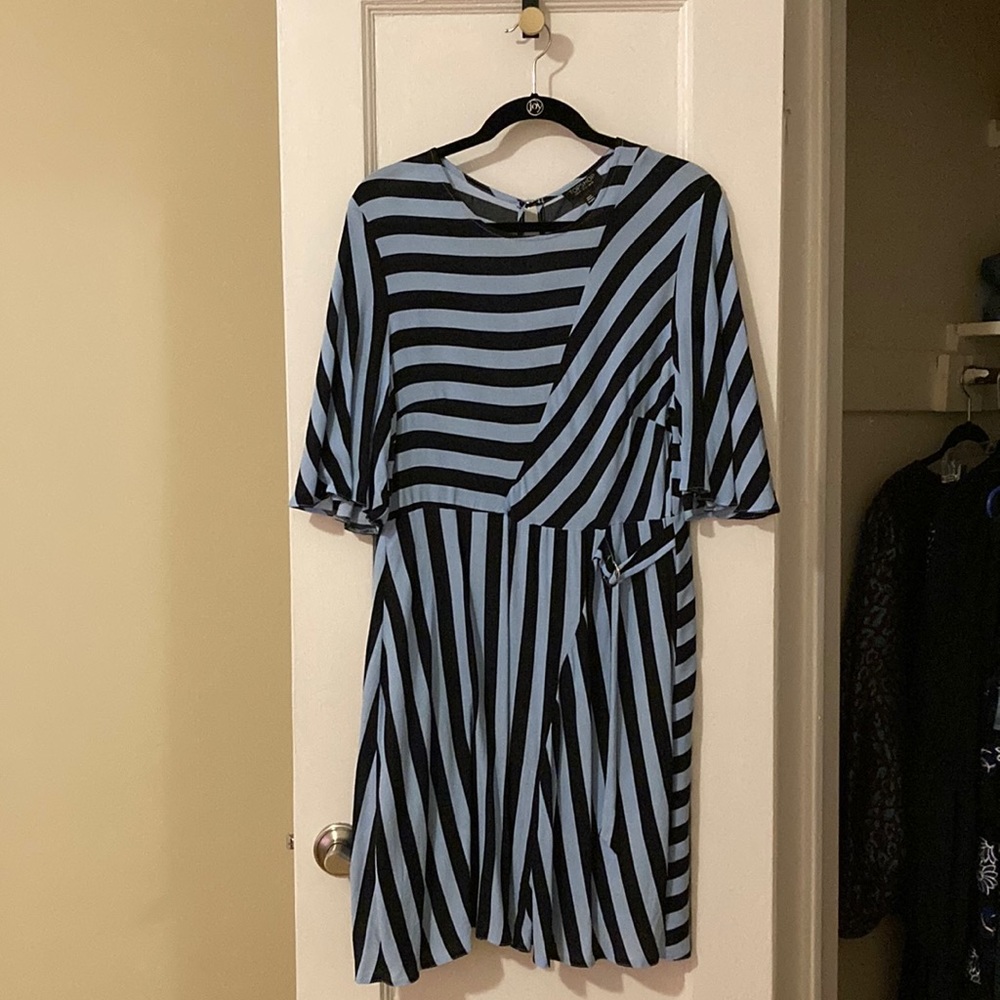 Topshop striped dress with open back